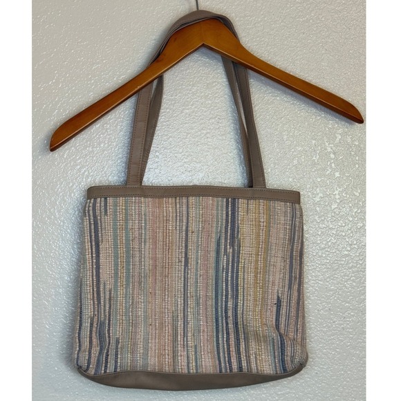 Valerie Barad Purse Women Taupe Beige Tapestry Pocketbook Shoulder Bag Retro - Picture 3 of 9
